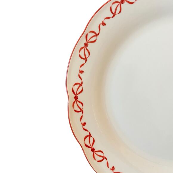 Eaton Fine Dining Red Bow Border Ceramic Appetizer Plates 7.5in Set of 4 New - Picture 15 of 16